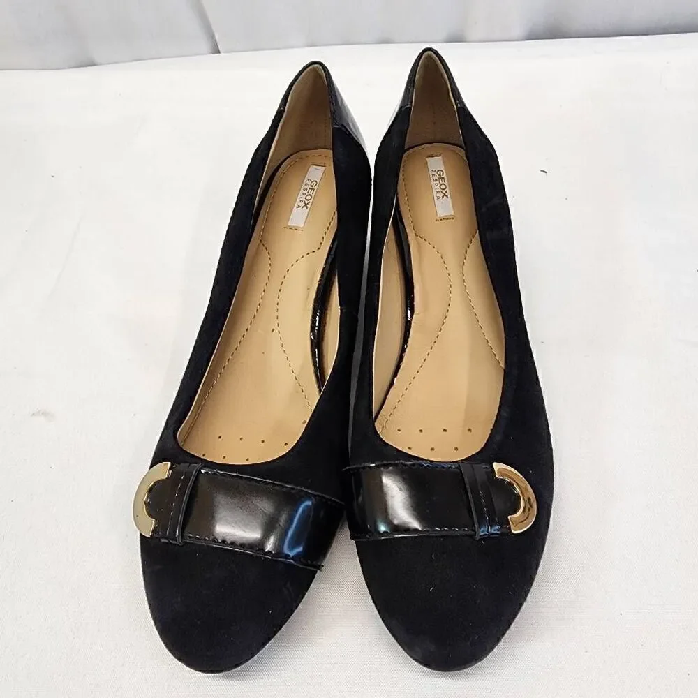 Geox Floralie Women Black Pump Soft Leather Size 37 (6.5)